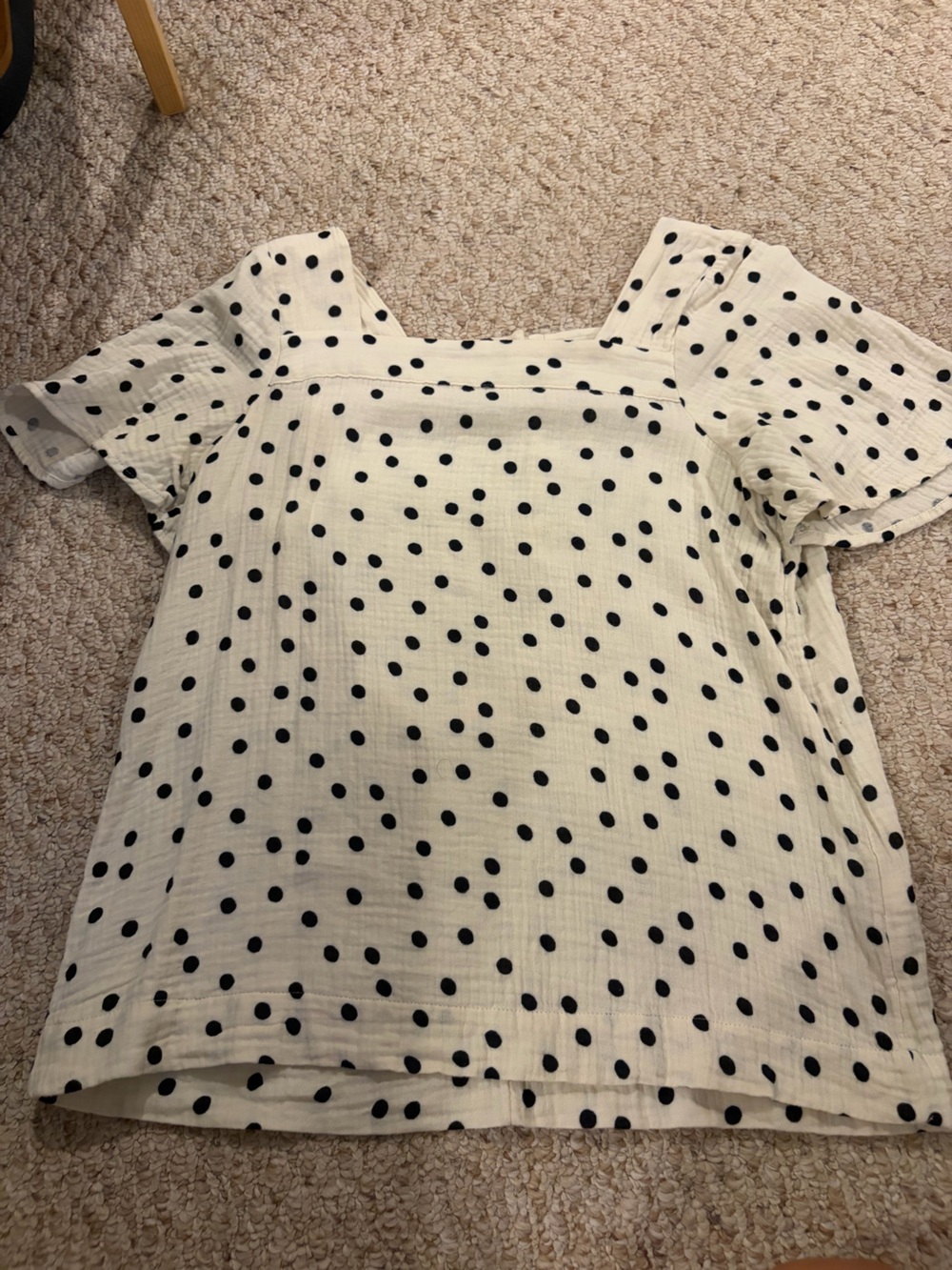 Madewell Cream Dress with Black Polka Dots